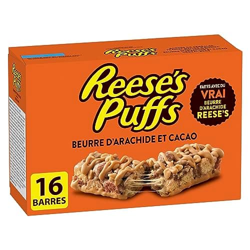 Reese's Puffs - Family Pack Size - Peanut Butter and Cocoa Flavour Cereal Bars, Pack of 16 Bars, Made with Real Reese's Peanut Butter — view 3