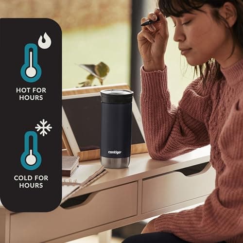 Contigo Huron 2.0 Stainless Steel Travel Mug with Leak-Proof SnapSeal Lid, Vacuum-Insulated Tumbler for Coffee and Tea, Licorice, 16 oz (473 mL) — view 2
