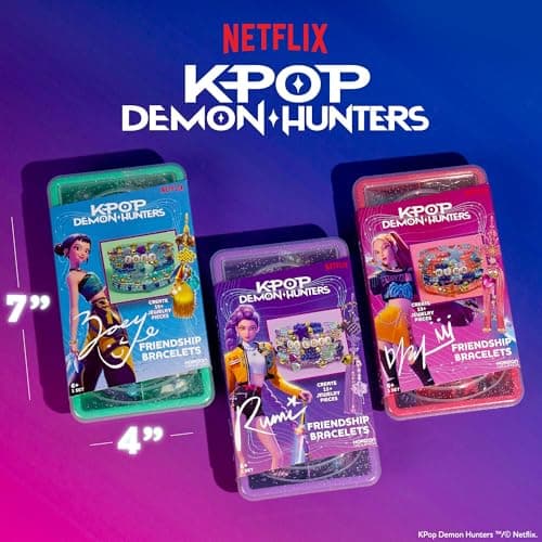 Kpop Demon Hunters™ Friendship Bracelet Kit, 3-Pack, Rumi, Mira & Zoey Bracelet Making Kits, Beads for Jewelry Making, Kpop Charms & Travel-Friendly Bead Case, Official K Pop Demon Hunters Merch — view 6