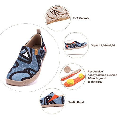 UIN Men's Walking Travel Shoes Slip On Canvas Casual Loafers Lightweight Comfort Art Painted Fashion Sneaker Charming Kiss (10) — view 4