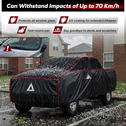 Tozaroa Hail Protector Car Cover for Truck(Length:250"-262"),Waterproof All-Weather Anti Hail Thick Multi-Layered EVA with Sun Visor&Storage Bag for F-150, Silverado, Ram, Sierra,Tundra, Tundra etc — view 2
