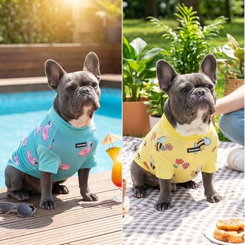 Spark Paws Sunblock Dog T-Shirt, SPF30 Protection, Lightweight Breathable Quick Dry for Dogs with Sensitive Skin - Bees & Flamingo (Set of 2) - Size 4XL — view 5