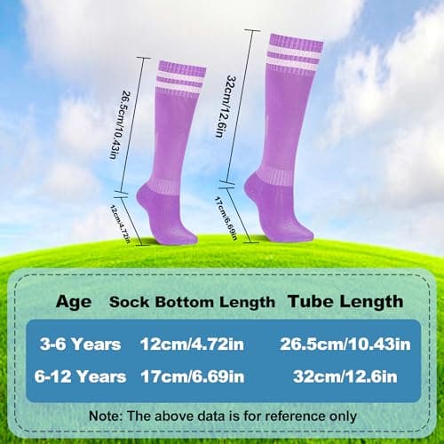 GRPSKCOS Kids Soccer Socks, 2 Pairs Sports Girls Boys Knee High Tube Socks Toddler Stripes School Uniform Stockings（#1 White+Black 3-6 Years） — view 6