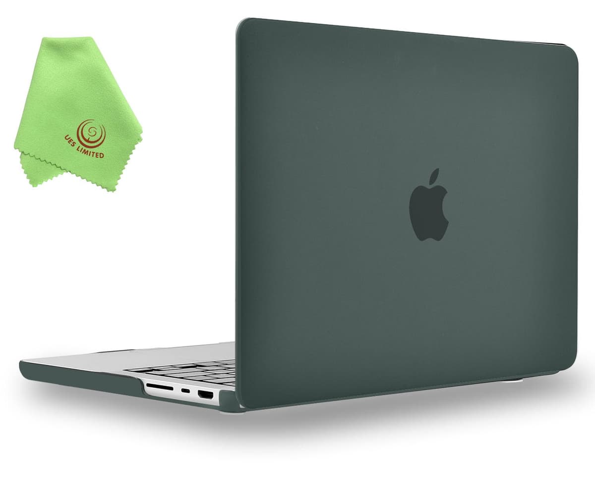 UESWILL Compatible with 2021-2026 MacBook Pro 16 inch M5 M4 M3 M2 M1 Pro Max Chip Model A3429 A3428 A3403 A3186 A2485 A2780 A2991 Matte Case Cover + Microfiber Cloth, Midnight Green