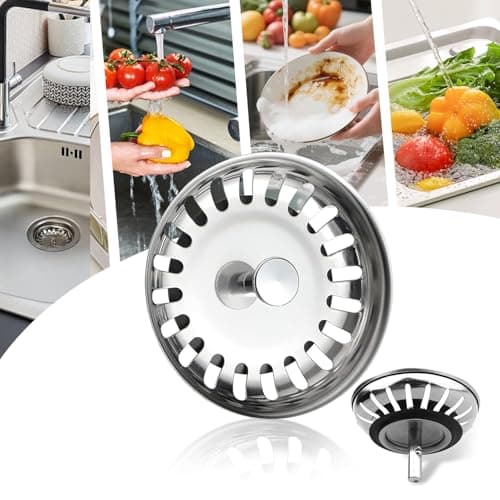 Stainless Steel Kitchen Sink Strainer: 2-Pack Drain Stopper Plug Solution for Home Cooks - 3.15 Inch Diameter for Kitchen Sink Use