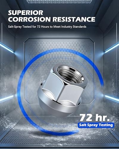 Orion Motor Tech 1/2"-20 Open End Lug Nuts, 3/4" 19mm Hex 0.84x0.9 in. Chrome Plated Wheel Lug Nuts Compatible with Dodge Dakota Ramcharger Ford Bronco Explorer F-150 Jeep Wrangler, Set of 20 — view 2