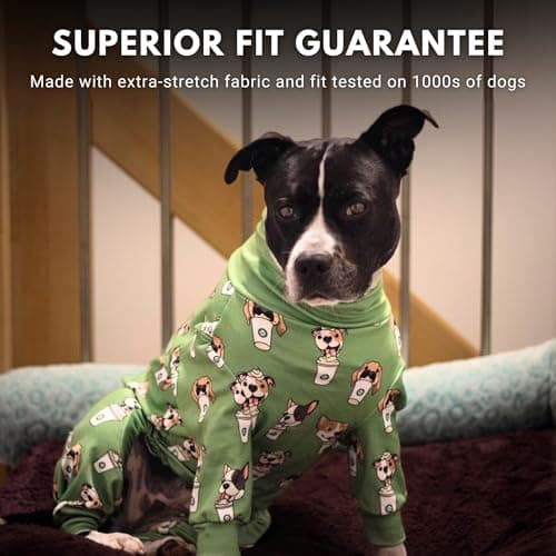 Spark Paws Dog Pajama, Dog Recovery Suit Male, Onesie, Ultra-Soft and 4-Way Stretch, for Small Medium and Large Breeds - Pup Cup - 3XL — view 3