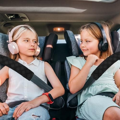 2Pcs Car Seat Belt Padding10.6In (27cm) Car Seat Belt Shoulder Strap Cover Car Accessories Interior,Soft Shoulder Strap Covers Seat Belt Protector Make Neck and Shoulders More Comfortable(Black) — view 3
