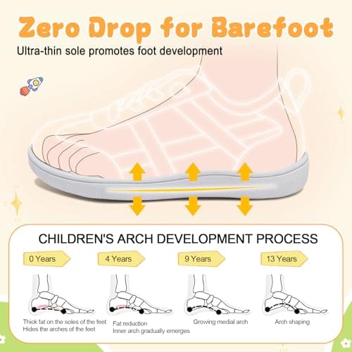 LeIsfIt Toddler Shoes Boys Girls Wide Barefoot Shoes Kids Slip on Casual Sneakers Breathable Non-Slip Sneakers for Walking Play School Tennis, Grey, 8 Toddler — view 5