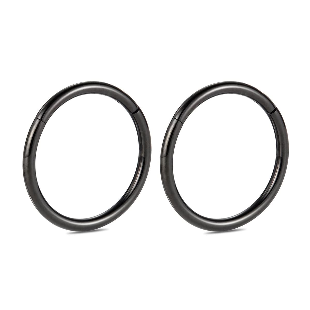 hengkaixuan 2Pcs Titanium Nose Hoop Rings Hinged Segment Clicker Rings Cartilage Helix Lip Tragus Conch Piercing Jewellery Sleeper Earrings Septum Lobe Hoop Earrings