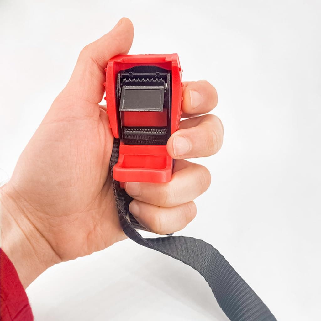 MAGMA Pack 2 Cinchas de Amarre de 3m | Correas para Baca Coche y Portabicicletas. Surf, Bici, Kayak, Moto | Hebilla -Trinquete con Protección de Goma para no rayar | Carga Segura - SWL: 250kgf Rojo — view 6