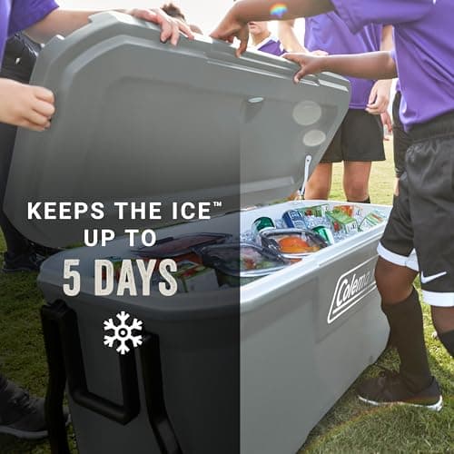Coleman Classic Series Insulated Portable Rolling Cooler with Wheels, Leak-Resistant Outdoor Hard Cooler Keeps Ice up to 5 Days, 100-Quart — view 2