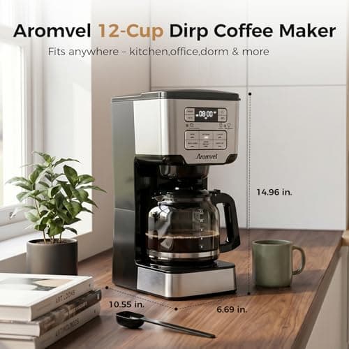 Aromvel 12-Cup Drip Coffee Maker Programmable, Adjustable Brew Strength — view 6