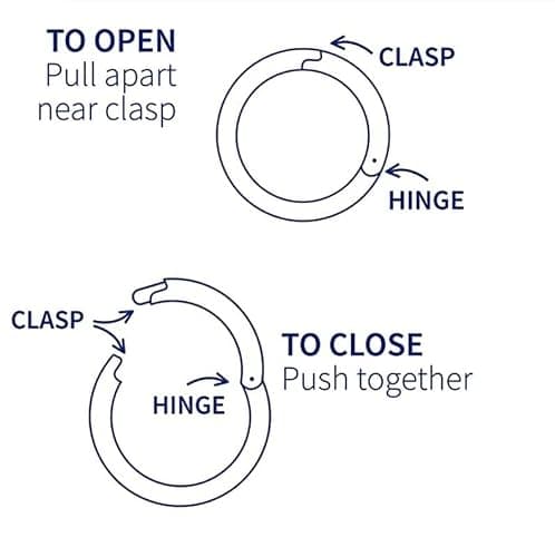 D.Bella Hinged Nose Rings Hoop 316L Surgical Steel Hypoallergenic Septum Ring Lip Ring Helix Cartilage Rook Earrings Body Piercing Jewelry 16G, Diameter 8mm Black — view 7