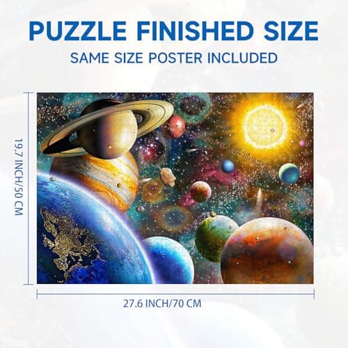 Jigsaw Puzzles 1000 Pieces for Adults, Families 15+ Years (Space Traveler, Solar System) Pieces Fit Together Perfectly — view 2