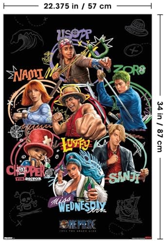 Netflix One Piece: Season 2 (2026) - Straw Hat Grid Wall Poster, 34L" x 22.4W", Unframed Version — view 2