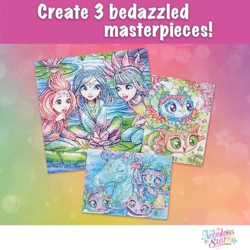 Nebulous Stars Dazzle-by-Number Craft Kit – Bedazzled Designs with Colorful Rhinestones – Rainbow — view 2