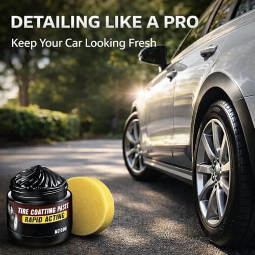 2026 Tire Coating & Trim Restorer, Bring Back the Original Deep Black Shine to Rubber and Plastic,Car Detailing Kit Tires Shines Applicator Shiny Stuff (2pcs) — view 2