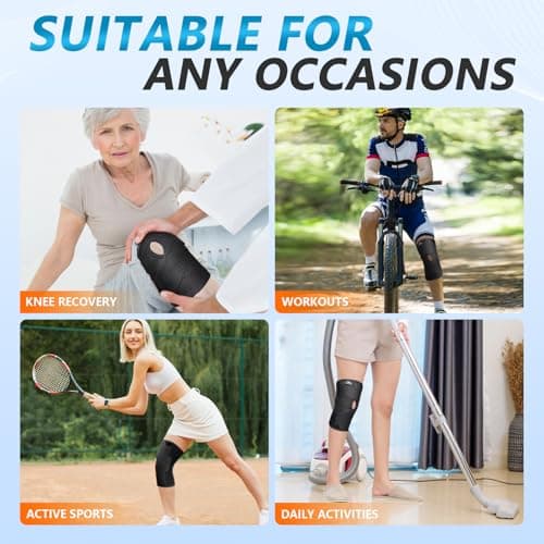 Knee Brace with Side Stabilizers, Adjustable Knee Support for Men/Women, Compression Knee Braces Support for Meniscus Tear, Arthritis, ACL/MCL, Knee Pain Relief,Running,Weightlifting,Sports — view 6