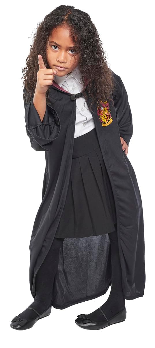 Rubies Disfraz Hermione Clásico para niñas, Túnica negra con broche y emblema de Gryffindor, Magos, Hogwarts, Licencia Oficial Warner Bros Harry Potter — view 5