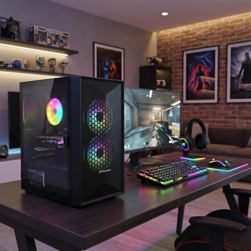 STGAubron Prebuilt Gaming PC Desktop, Radeon RX 560 4G, Intel Core i5 up to 3.6GHz, 16G RAM, 512G SSD, WiFi 6, BT 5.0, RGB Fan x2, Windows 11 Home — view 4