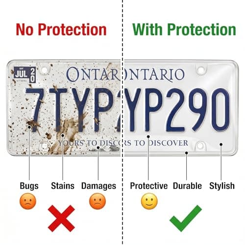 License Plate Protector, 2-Piece Anti-Shatter Bubble Clear Licence Plate Cover, Including Stainless Steel Screws, UV Protection, Weatherproof, Fits 6x12Inches US/Canada Standard License Plates — view 2