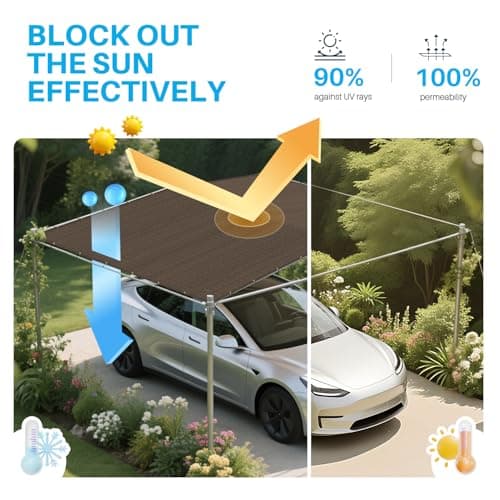 Patio Paradise 15' x 30' Sun Shade Cloth with Grommets Rectangle Shade Sail Canopy Pergola Cover with Straight Edge, UV Block Fabric for Backyard Deck Outdoor Activities, Brown — view 2