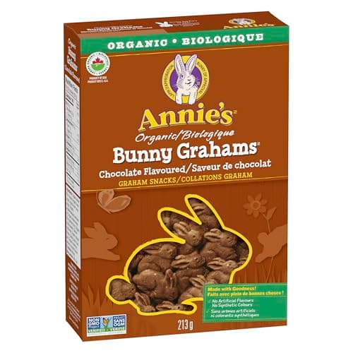 ANNIE'S Chocolate Graham Cookies Snacks, Organic, No Artificial Flavours, No Synthetic Colours, 213 Grams Package of Bunny Shaped Cookies, Chocolate — view 6