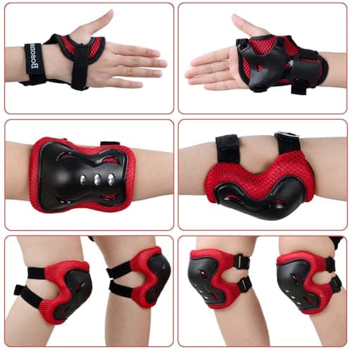 BOSONER Kids/Youth Knee Pad Elbow Pads Guards Protective Gear Set for Roller Skates Cycling BMX Bike Skateboard Inline Skatings Scooter Riding Sports — view 2