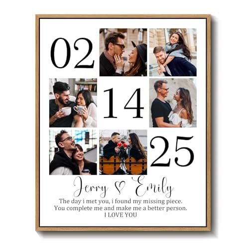 Custom Couple Canvas Personliazed Valentines Day Gifts for Him/Her Customized Anniversary Birthday Gifts for Boyfriend/Girlfriend Personalized Gifts for Women