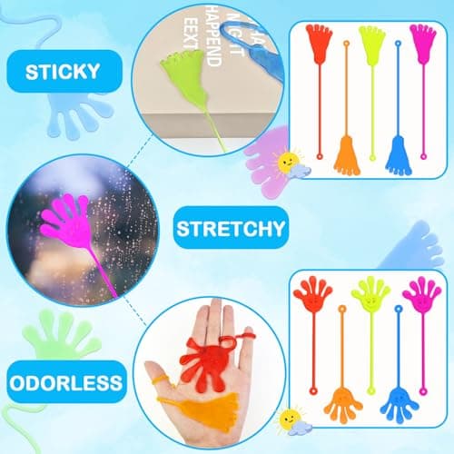 Large Sticky Hands & Feet Party Favors Supplies for Toddlers (20 PCS),Birthday Pinata Goodie Bag Stuffer Fillers for Kids,School Student Non Candy Treats Treasure Box Prizes Toys Gifts for Boys Girls — view 4