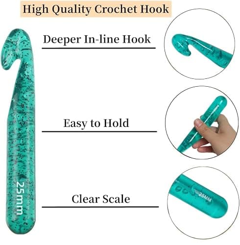 Large Crochet Hooks,25mm 20mm 18mm 15mm 12mm Crochet Hooks