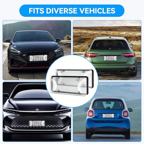 Bulgery Clear License Plate Covers 2 Pack with 1 Extra Spare, Shatterproof & Anti-Yellowing Car Tag Protectors, 100% Street Legal License Plate Holders with Anti-Rattle Pads & Hardware — view 5
