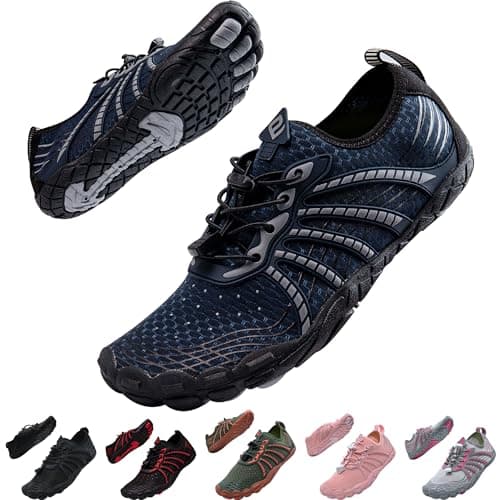 Hiwegers Water Shoes for Women and Men, Swimming Shoes Quick-Dry for Beach Swimming Surf Yoga Hiking Outdoor Sports Blue-White