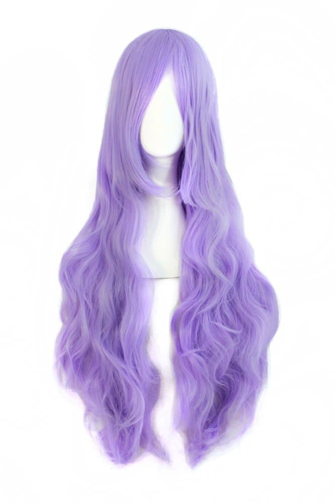MapofBeauty 24 Pulgada/60 cm Largo Lacio Peluca Con Flequillo Sintética Cabello Heat Resistente Para Fiesta de Cosplay (Rosa Caliente) — view 14