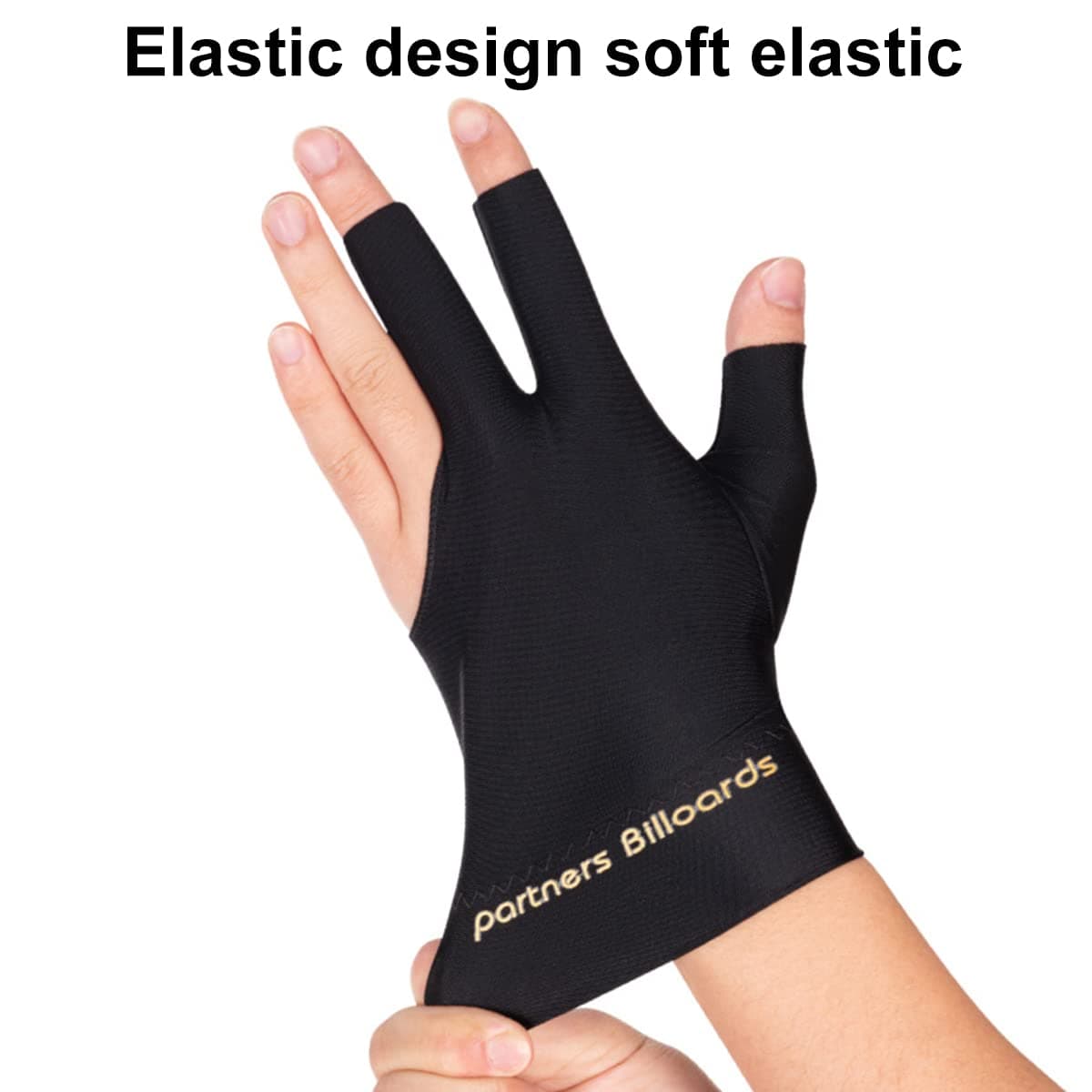 Tokaneit Guantes de Billar Antideslizantes,Guante de Taco de Tres Dedos,Guante de Billar Universal de Tres Dedos,Guantes Elásticos Transpirables,Unisex,por Las Manos Izquierda y Derecha 2 Piezas — view 3