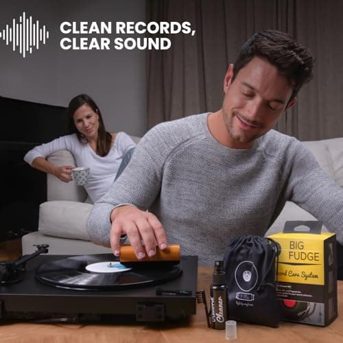 Big Fudge Vinyl Record Cleaning Kit - 4-in-1 Vinyl Record Cleaner Kit for Records Includes Ultra-Soft Velvet Brush Cleaning Liquid Stylus Brush and Storage Pouch - Pro Records Care — view 3