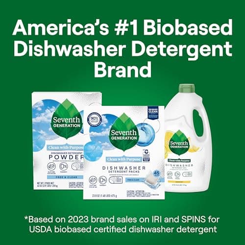 Seventh Generation Dishwasher Detergent Packs, Blasts Away Stuck-On Food, Free & Clear, 20 Packs — view 4