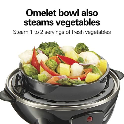 Hamilton Beach 3-in-1 Electric Hard Boiled Egg Cooker, Poacher & Omelet Maker, Holds 7, Black (25507) — view 4