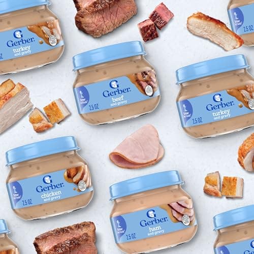 Gerber Stage 2 Baby Food, Beef and Gravy Jar, Baby Food Meat Puree, Baby Mealtime, Baby Puree Jars Glass, 10-Pack — view 8