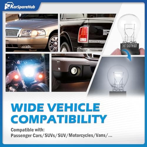 Vizotae 2PCS 3157 P27/7W 12V Mini Bulb Car Turn Signal Halogen Light Bulbs — view 3