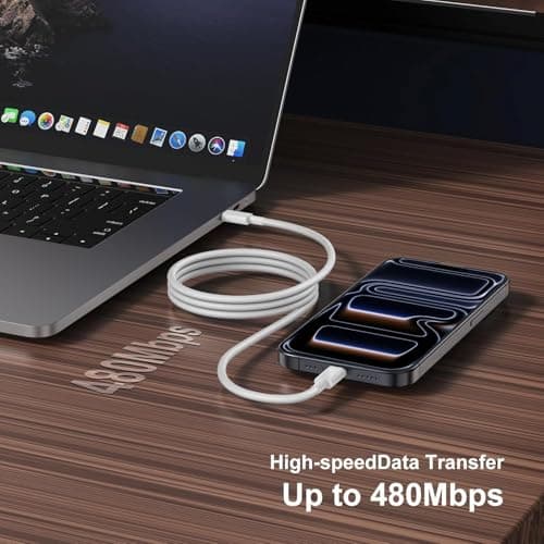 240W Long USB C to C Fast Charger Cable 10ft, Type C to C Super Fast Charging Cord for MacBook Pro/MacBook Air/iPad Pro/Air/Apple iPhone 17 Pro Max/16 15 Plus/Samsung Galaxy S25 S24 S23 Ultra/Laptops — view 5