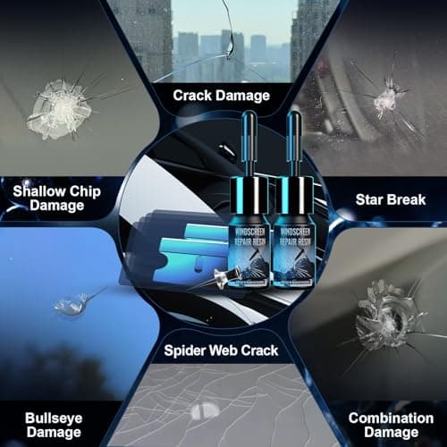 WOOKKIT Windshield Chip Repair Kit, Car Windshield Repair Kit, Portable Resin Glass Repair Liquid Kit for Auto Cracks, Quick Fixing Windscreen for All Crack Types-2 Bottles — view 5