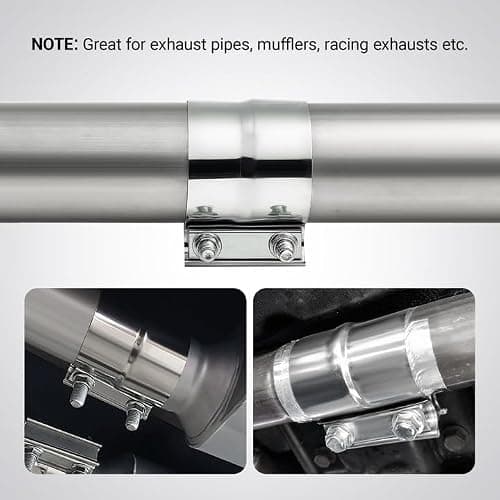 EVIL ENERGY 1.75 Inch Exhaust Clamp,1 3/4" Butt Joint Band Clamp Sleeve Coupler Stainless Steel for Pipes,Mufflers,Catalytic Converters — view 4