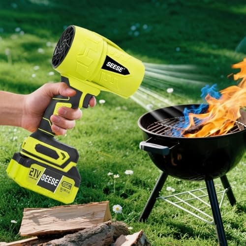 SEESE Turbo Jet Leaf Blower: Cordless Leaf Blower for Yard Leaves, Driveway Sand & Car Drying - 450 CFM High Speed with Ergonomic Handle for Easy Operation — view 4