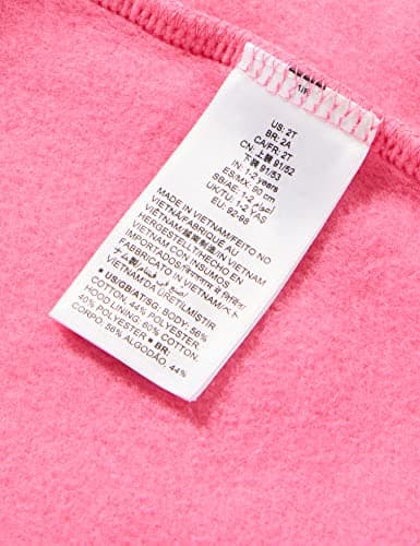 Amazon Essentials Girls' Fleece Zip-Up Hooded Sweatshirt with Lined Hood and Rib Knit Detail, Bright Pink, Small — view 5