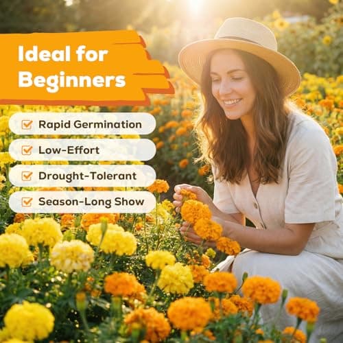 Fruivity Petite Heirloom French Marigold Seeds for Planting, 400+ Flower Seeds Perennial Seed Packet,Home and Garden Easy to Grow, Indoor & Outdoor Gardening, Companion Plant & Quick Blooming — view 2