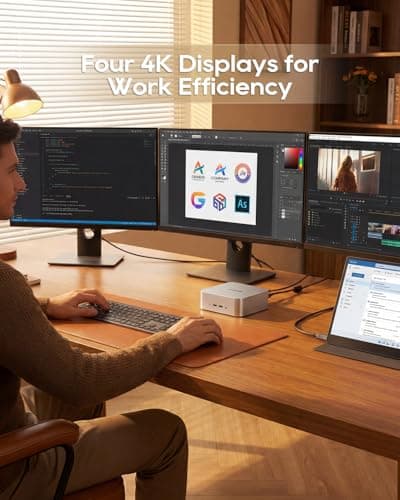 AOOSTAR MACO AMD Ryzen 7 H255 Barebone Mini PC(8C/16T, up to 4.9GHz), Radeon 780M Graphics Mini Computer, Support Four Display, with OCuLink Dual USB4, Support OpenClaw — view 6