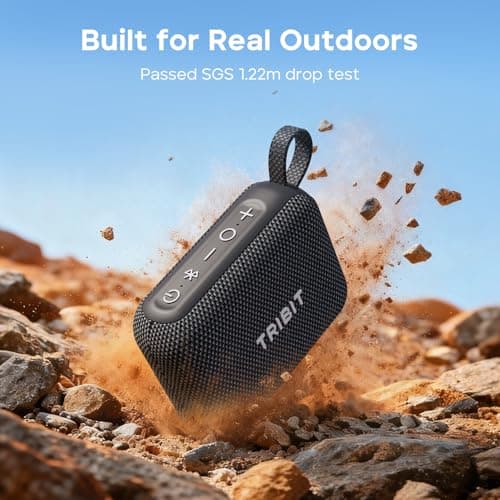 Tribit PocketGo Bluetooth Shower Speaker, IP68 Waterproof/Dustproof, Portable Speaker with 20H Playtime, Wireless, BT6.0, Supports TF Card, Electronics for Travel/Outdoors/Home (Blue) — view 4