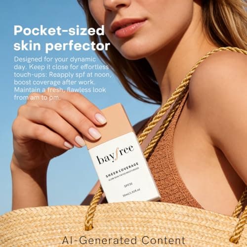 bayfree Glow Skin Tinted Moisturizer, Lightweight Sheer Coverage Skin Tint, Long Lasting Hydrating & Weightless, Makeup and Skincare Benefits, Buildable Natural Finish, Vegan — view 5